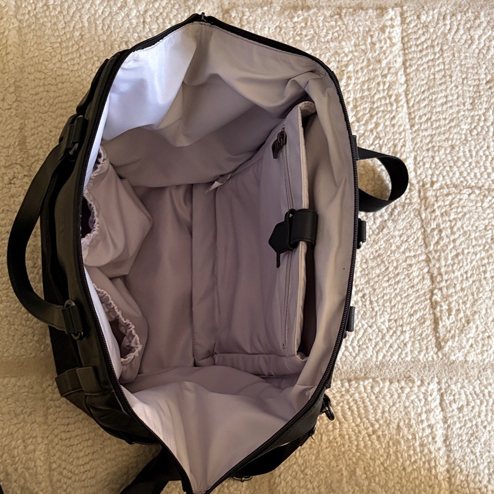 Betabrand Black Leather & Canvas Travel Tote - Picture 4 of 6